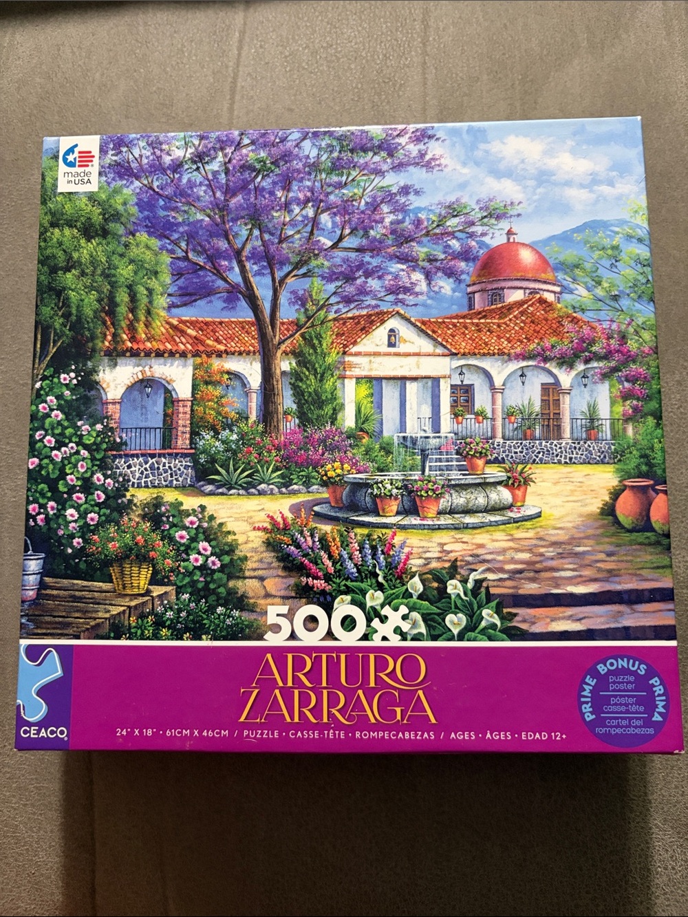 Arturo Arraiga 500-Piece Jigsaw Puzzle - Vibrant Multicolor Garden